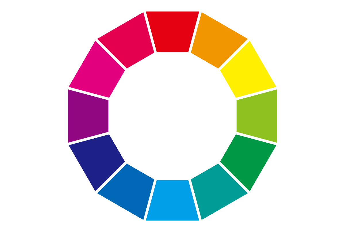 色相環を表したイラスト。