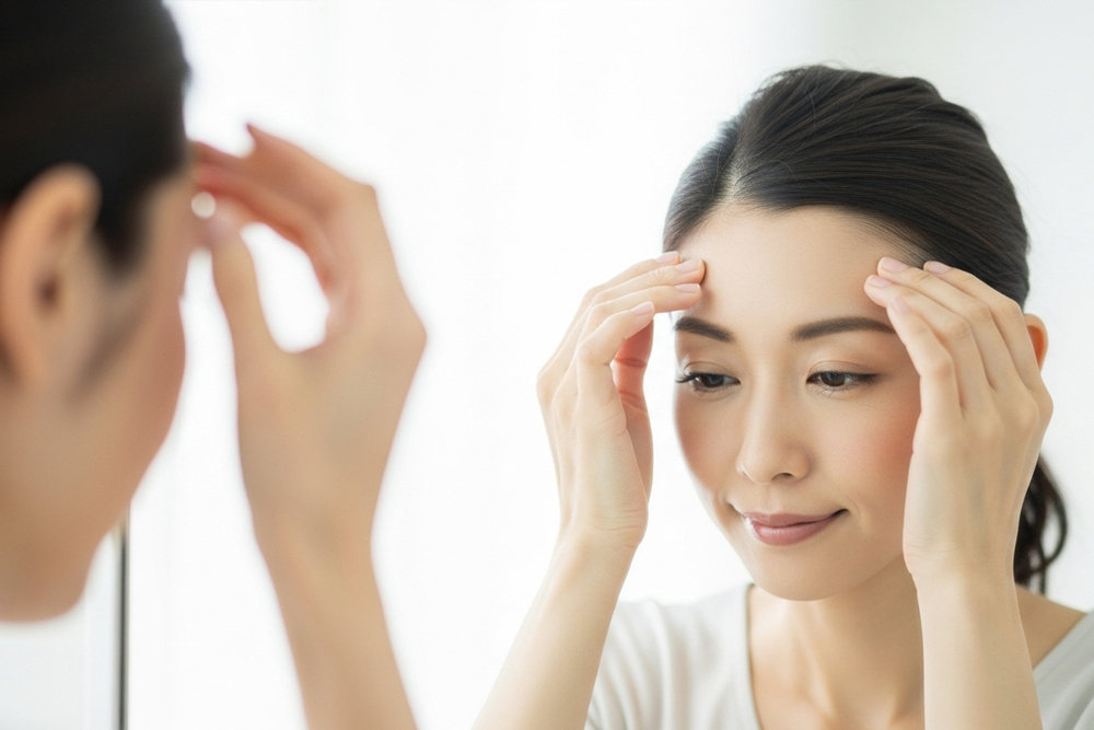 額のこわばり・緊張ジワを60秒でやわらげる基本のリセット法