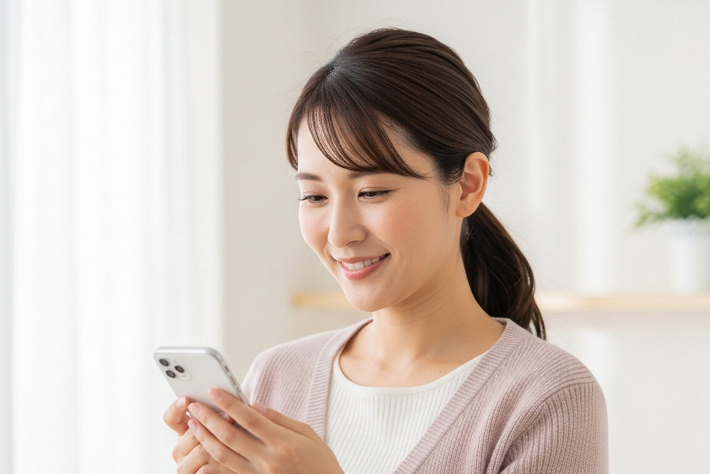 ボライトは効果ないのかスマートフォンで調べている女性のイメージ写真